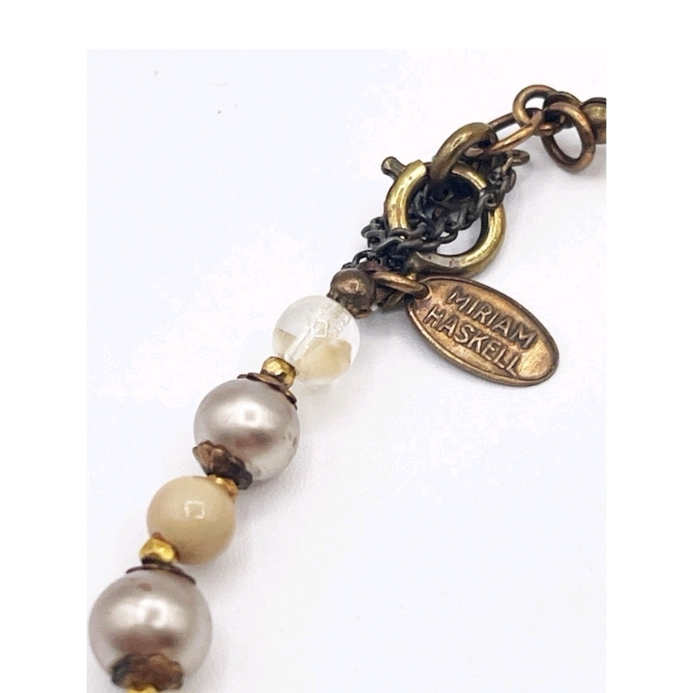 Miriam Haskell Silver and Cream Pearl Bracelet - Picture 3 of 4